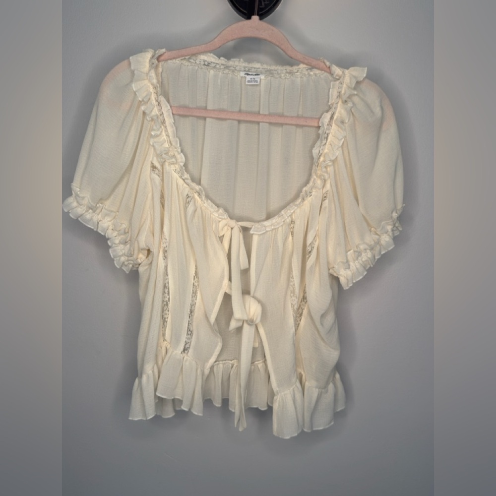 Kimchi Blue Cream Ruffled Blouse